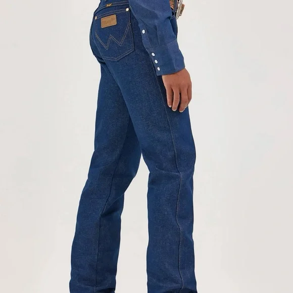 Wrangler Men's Dark Blue Rigid Cowboy Cut Jeans NWT Size 37x32 - Picture 2 of 7